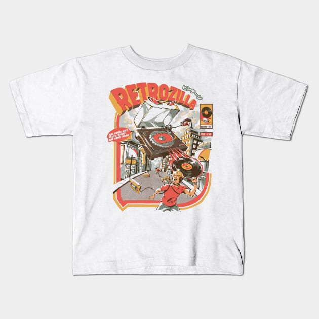 Retro Soundzilla Kids T-Shirt by Ilustrata